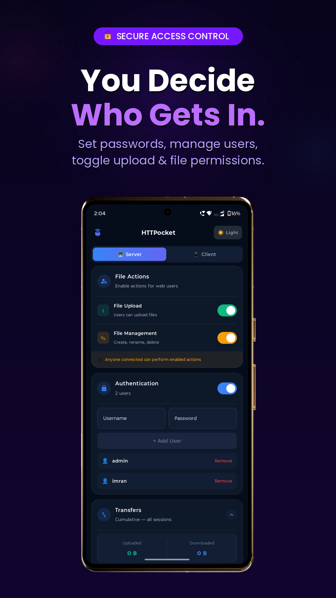 HTTPocket Android phone — screen 2
