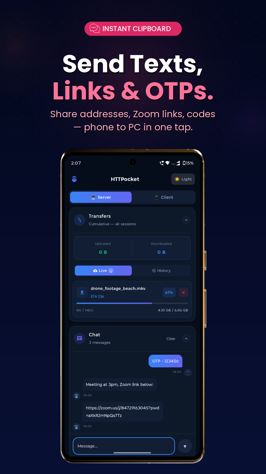 HTTPocket Android phone — screen 4